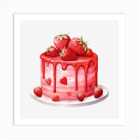 Strawberry Cake 20 Art Print