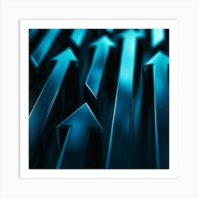 Blue Arrows Art Print