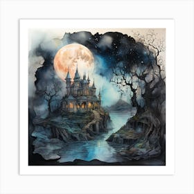 Castle In The Moonlight Art Print