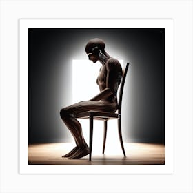 Human Sitting On A Chair 2 Art Print