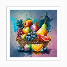 A basket full of fresh and delicious fruits and vegetables 10 Art Print