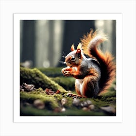 Squirrel In The Forest 185 Art Print