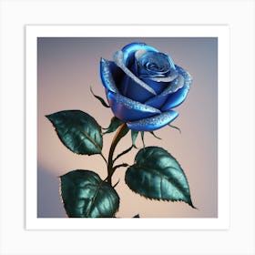 Blue Rose wall art Art Print