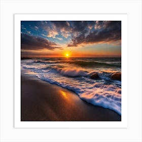 Sunset At The Beach 116 Art Print