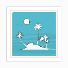 Peaceful Tropic Island Blue Art Print