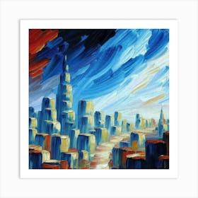 Skyline Of Chicago Art Print