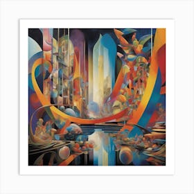 Abstract Cityscape, The Fantastical And Contemporary Art Print