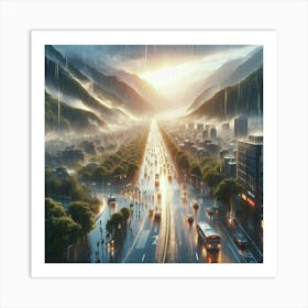 Rainy City Art Print