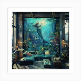 Urban Serenity: A Mermaid's Refuge Art Print