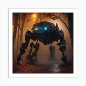 Robot In The Forest Art Print
