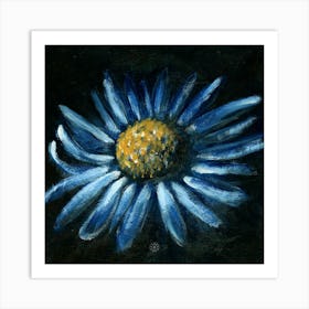 Blue Flower - Anton Maliar floral square dark minimal black Art Print