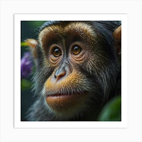 Monkey In The Forest, Miki Asai Macro Photography Art Print