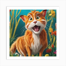 Cat In The Grass Art Print