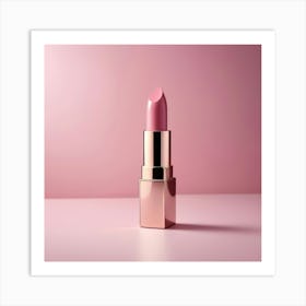 Lipstick On A Pink Background Art Print