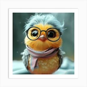 Little Bird With Glasses Art Print