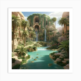 Egyptian Landscape Art print Art Print