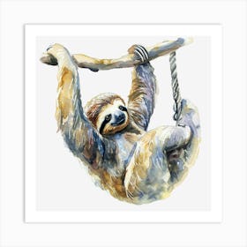 Sloth Hanging On A Branch 1 Art Print