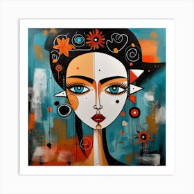 Woman With Blue Eyes Art Print