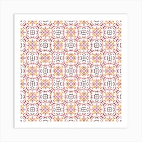 Pink Floral Pattern 1 Art Print