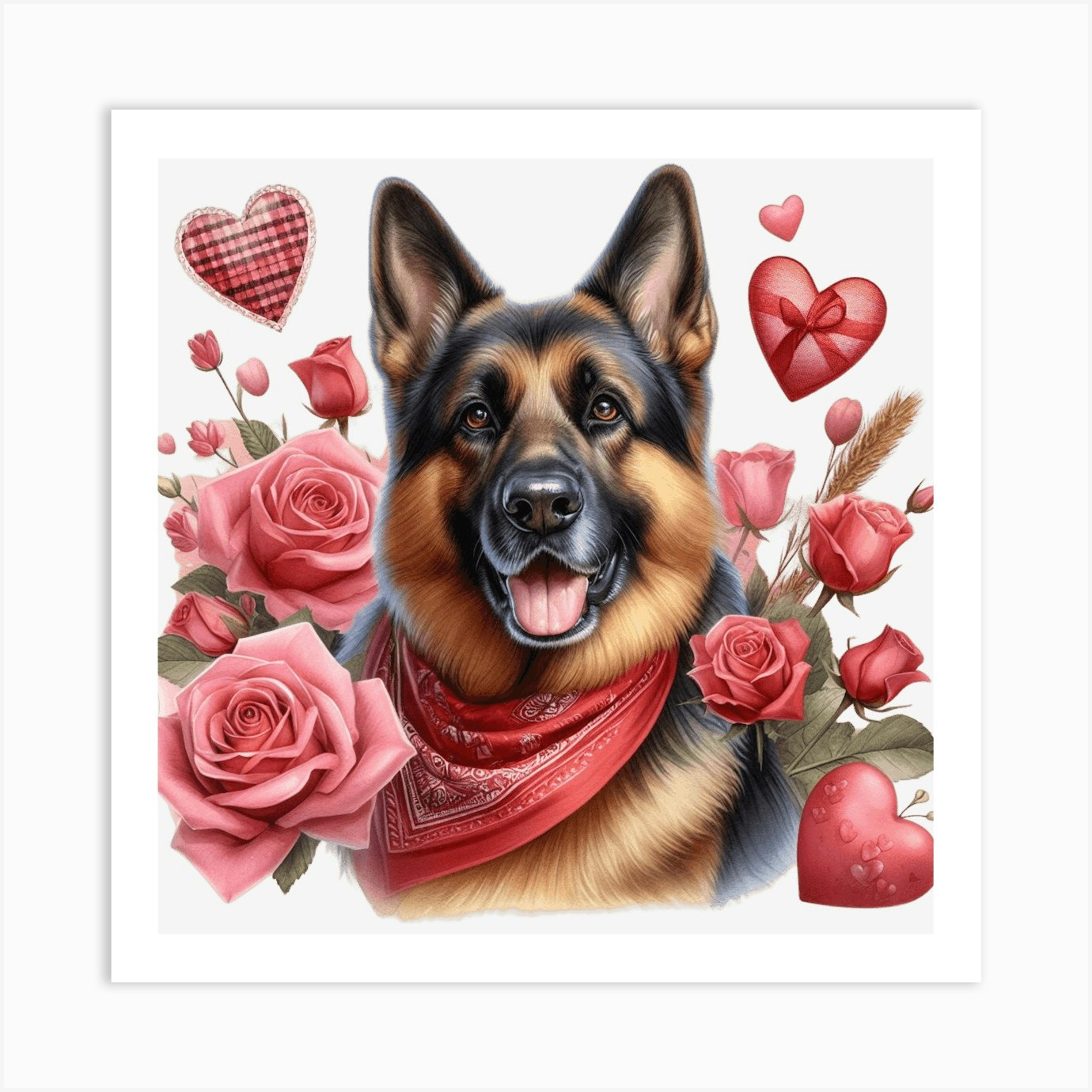 Antique German Rose Art Prints Antique German Rose Art Prints