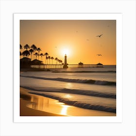 Sunset At The Beach Art Print