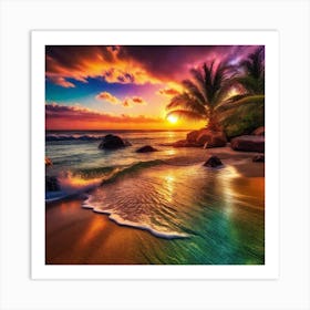 Sunset On The Beach 151 Art Print