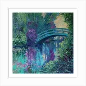 Impressionism Blue Bridge Art Print