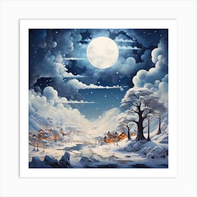 Aurora Snowfall Serenity 1 Art Print