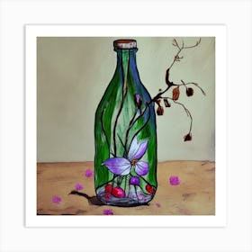 Flower In A Bottle Art Print