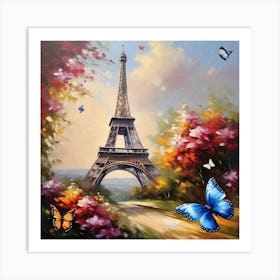 Paris With Butterflies 81 Art Print