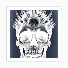 Negative Tribal Skull Art Print