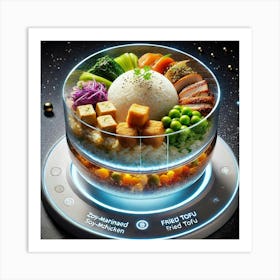 A Futuristic Dish Called Zero G Rice Bowls, Featur Art Print