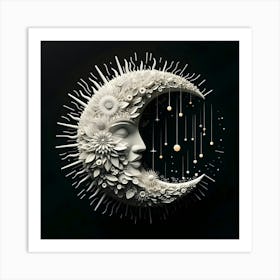 Moon In Sky Art Print