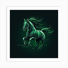 Green Horse Art Print