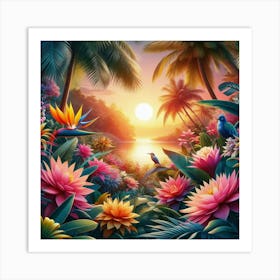 Tropical Sunset Art Print