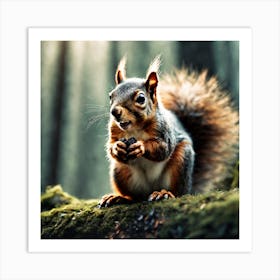 Squirrel In The Forest 53 Art Print