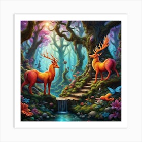 Deer In The Forest 1 Art Print