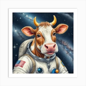 Cow In Space 12 Art Print