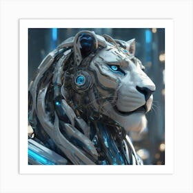 Neon Lion Art Print