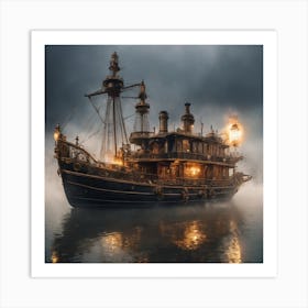 Steampunk Boat Art Print