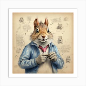 Squirrel In A Suit Art Print