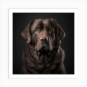 Portrait Of A Chocolate Labrador Retriever Art Print