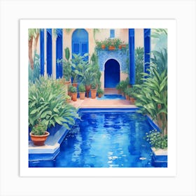 Blue Pool In Morocco Art Print