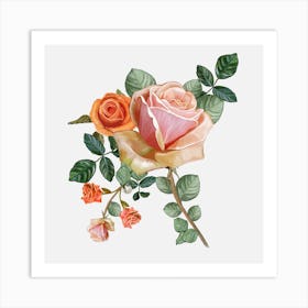 Heirloom Roses Bouquet Art Print