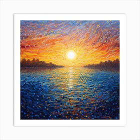 Sunset On The Lake 3 Art Print