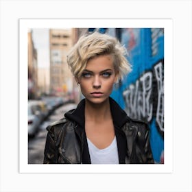 Portrait Of A Young Woman With Short Hair Art Print