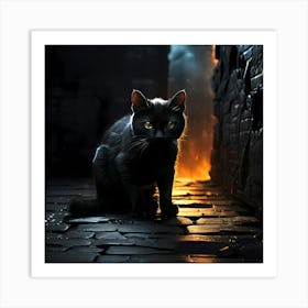 Leonardo Diffusion Xl A Pure Black Wall And A Black Cat With G 1 (1) Upscayl 4x Realesrgan X4plus Anime Art Print