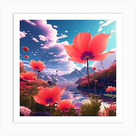 Flowers In The Sky Art Print