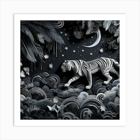 Tiger In The Night Art Print