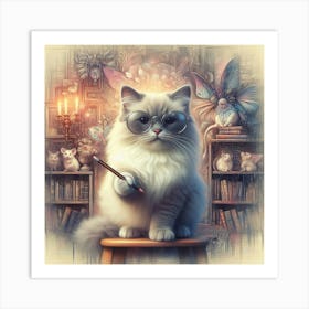 Artist Cat 1 Art Print